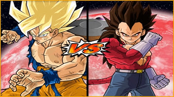Dragon Ball Z Budokai Tenkaichi 3 - SSJ Goku (Mid) VS SSJ4 Vegeta [Request Match]