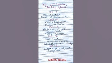 Bsc 3rd semester chemistry syllabus | bsc 2nd year 3rd semester chemistry syllabus  | #bscchemistry