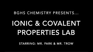 Honors Chem Ionic Covalent Bonding Lab