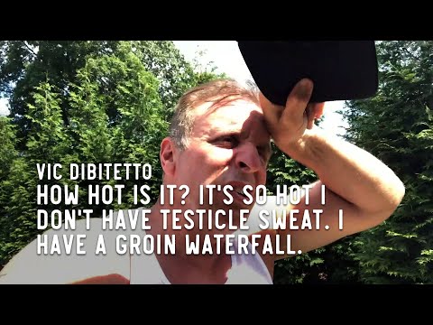 How hot is it? It's so hot I don't have testicle sweat. I have a groin waterfall.