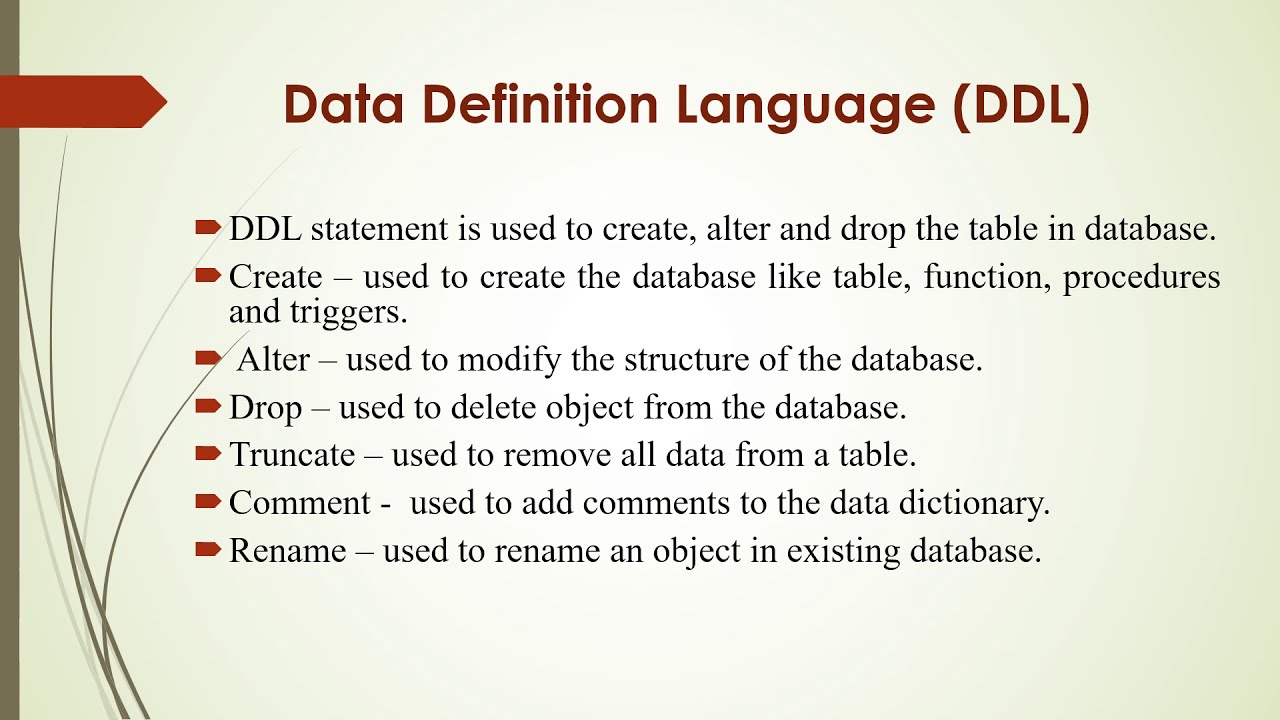 Ddl это. DDL Statements. DDL.