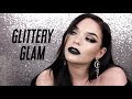 GOTH GLAM ✨Neutral Glittery Glam + Smokey Winged Eyeliner tutorial