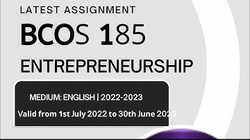 BCOS 185 SOLVED ASSIGNMENTS 2022-23 IN ENGLISH | BCOS 185 SOLVED ASSIGNMENTS 2022-23