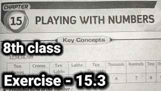 8th class | 15.Playing With Numbers chapter | Exercise - 15.3 |All sums|8th class maths 15th chapter