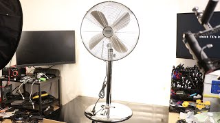 VEVOR Industrial Pedestal Fan, 16 Inch Oscillating Standing Fan, Adjustable Height Floor Stand Floor