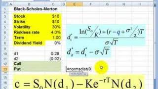 FRM: Using Excel to calculate Black-Scholes-Merton option price