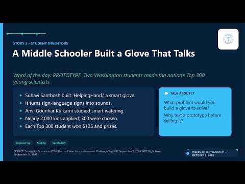 Grade 3-5: Dino-poop feather, an AI that reads the Moon, a glove that talks, & Florida sues Netflix!