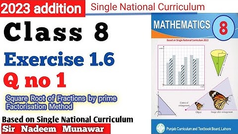 Class 8 Exercise 1.6   Q no 1 Single National Curriculum Maths SNC Ex 1.6 8th Sir Nadeem Munawar