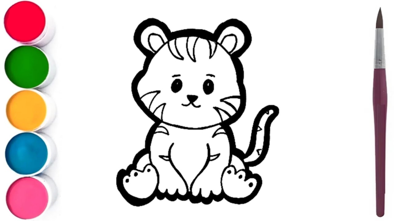 Drawing tiger | drawing and painting tiger | drawing for kids