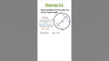 “Chords equidistant from the centre are equal in length”|circle theorem|theorem 9.6|class 9th|#maths