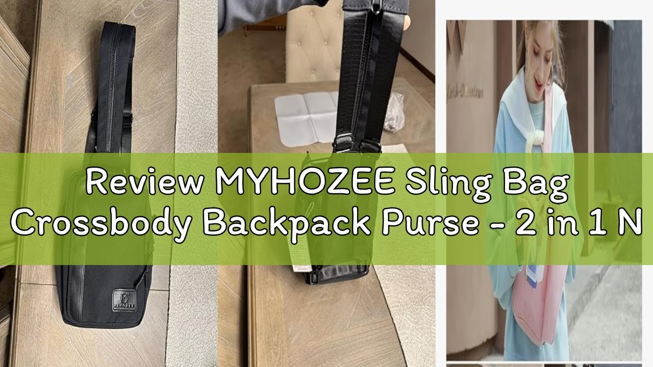 Review MYHOZEE Sling Bag Crossbody Backpack Purse - 2 in 1 Nylon Cross Body Bag Diaper with Wipes Po