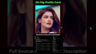 3D Flip Profile Card Hover Animation | HTML CSS | Free Source Code #shorts
