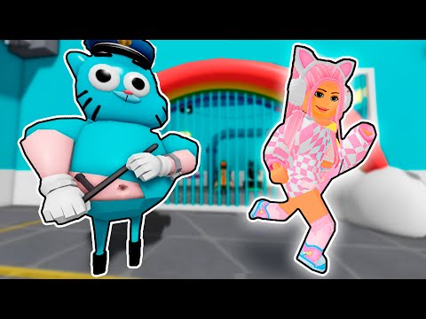 Видео: СИНИЙ КОТИК ЭТО БАРРИ! УБЕГАЮ ИЗ ТЮРЬМЫ! GUMBALL'S PRISON RUN! (OBBY)