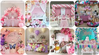 First birthday decoration ideas for baby girl at home | Pink ...