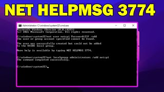 how to FIX NET HELPMSG 3774 Error windows 10 or 11