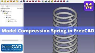 Model Compression Spring in FreeCAD | FreeCAD Tutorial | FreeCAD Spring Model |