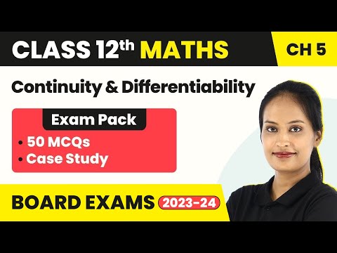 Class 12 Maths Chapter 5 MCQ (50 Solved) Term 1 Exam | Continuity and Differentiability Class 12 MCQ