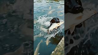 This Black Lab’s Fishing Skills Are Unreal! 🌊 #DogVideos #Labrador  #PuppyLove #CutePets #DogLife