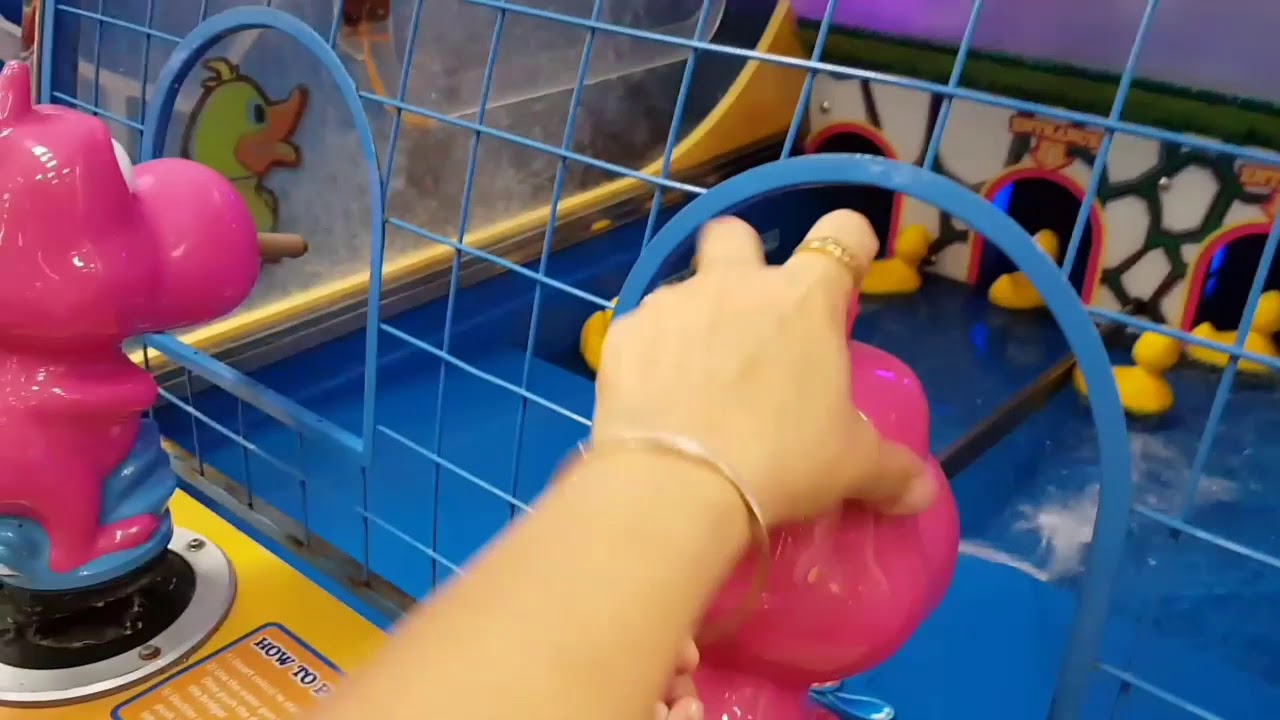 Plastic ball games, splash the ducky, feeding the hungry dog games at Chuck e Cheese YouTube