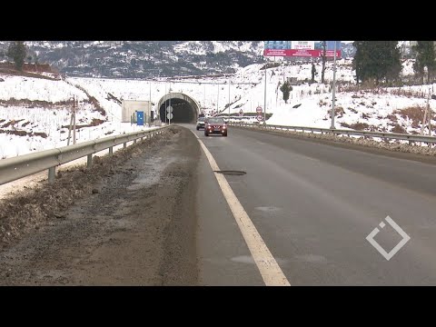 დაზიანებული მონაკვეთები ქობულეთის შემოვლით გზაზე