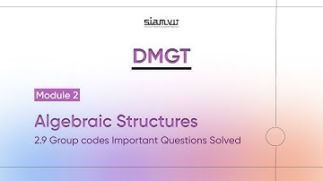 2.9:- Group codes Important Questions Solved
