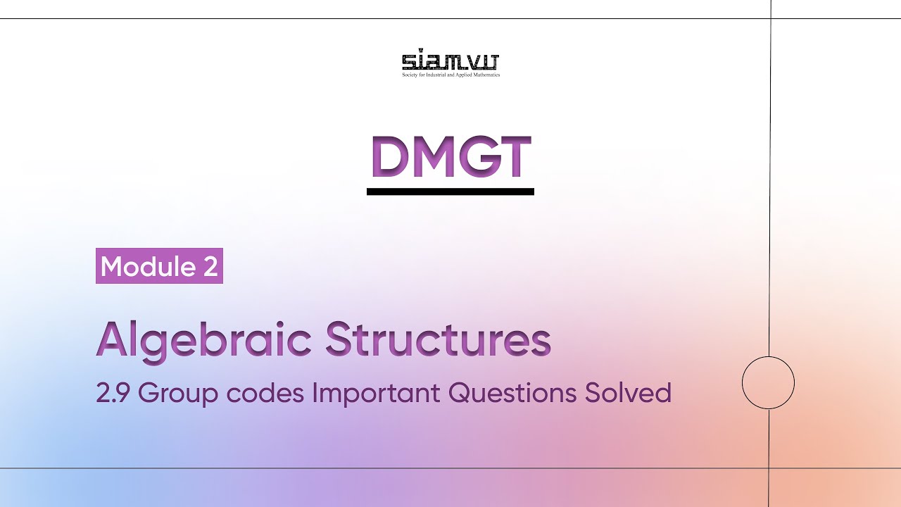 2.9:- Group codes Important Questions Solved - YouTube