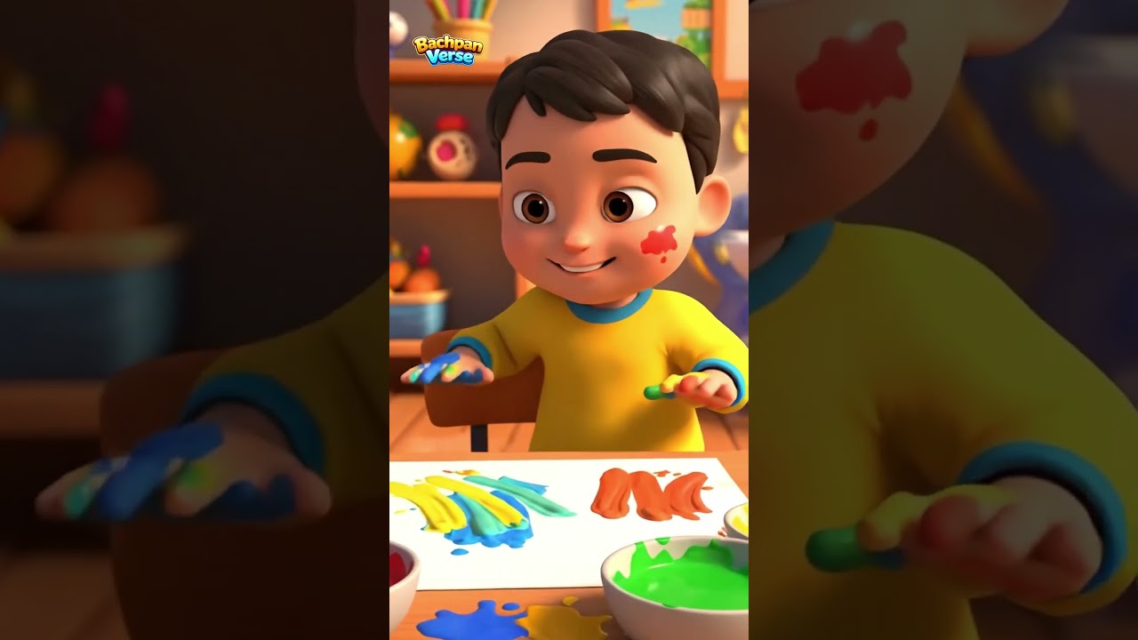Messy Art Hands? Watch a Toddler Clean Up After Painting 🎨🧼