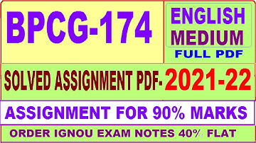 bpcg 174 solved assignment 2021-22 / bpcg 174 solved assignment in English / ignou bpcg 174