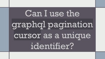 Can I use the graphql pagination cursor as a unique identifier?