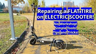 Fix a Flat Tire on Janobike X-20 Electric Scooter! No Workshop! Simple Tools! Tips n Tricks!