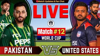 🔴PAK vs USA, 12th T20 | Live cricket match today | Pakistan vs United States | Reaction by Shahid