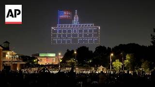 Drone show lights up the sky over Philadelphia's Independence Hall