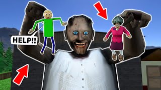 Granny vs mini Scary Teacher vs mini Baldi - funny horror animation (60 min. comedy animations)