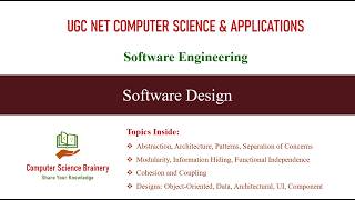 Software Design | Software Engineering | Unit 6-8 | UGC NET Computer Science | Cohesion & Coupling