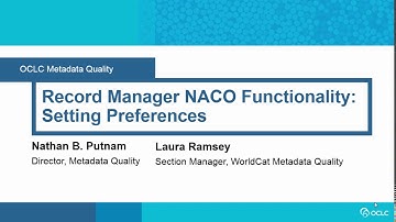 Record Manager NACO Functionality: Setting Preferences
