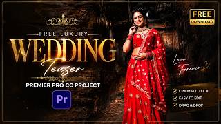 FREE Wedding Teaser Project for Premiere Pro CC | Cinematic Wedding Trailer Template Download 2026