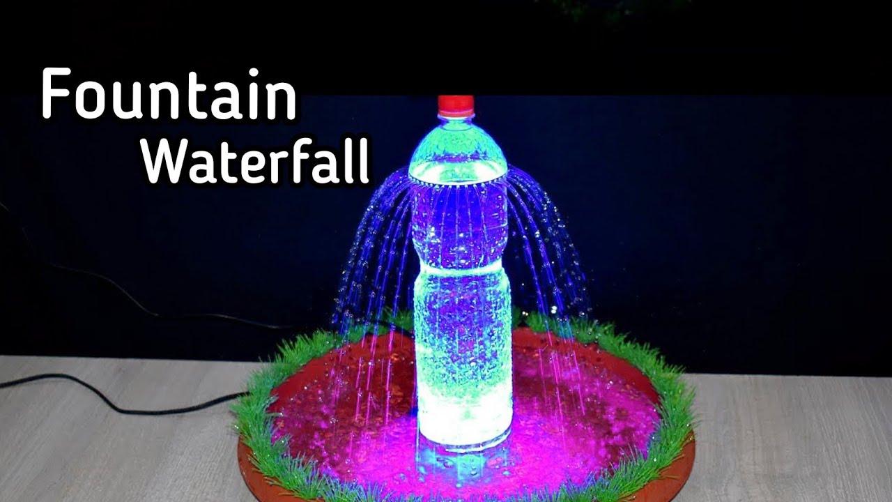 DIY waterfall fountain using plastic bottle @Kuti Bari