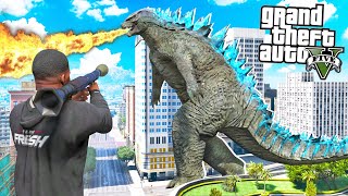GIANT GODZILLA came to DESTROY the city in GTA 5!!