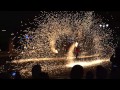 Fire show - backwards slow motion