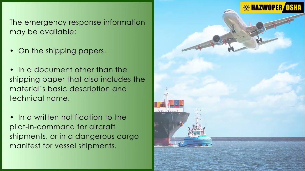 DOT Hazmat Transportation Emergency Response Information YouTube