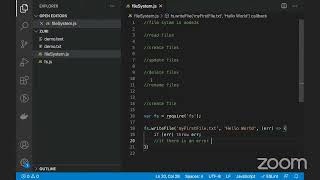 Nodejs Class… The filesystem: How to write and read from it
