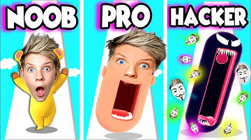 NOOB vs PRO vs HACKER In HOPPING HEADS!? (ALL LEVELS!) Prezley