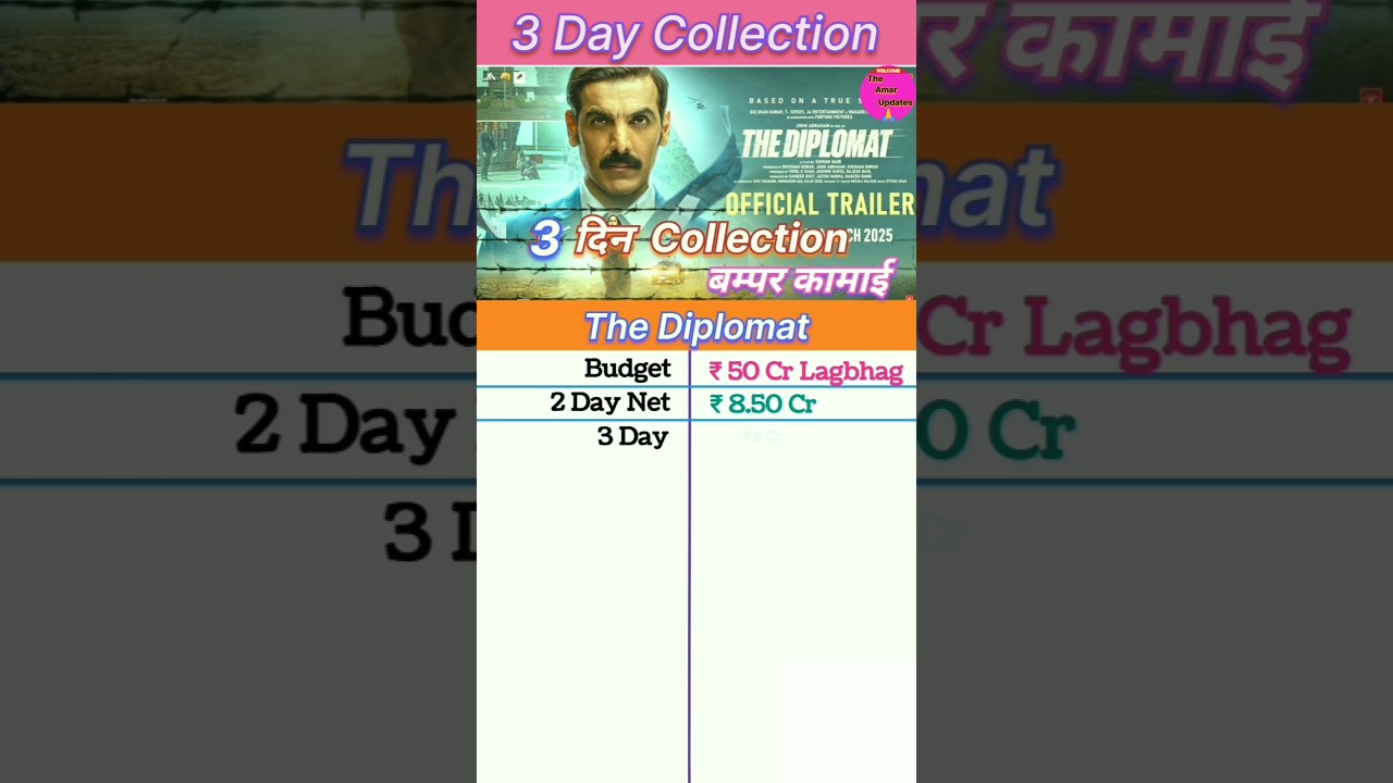 The Diplomat Box office collection | The Diplomat 3th Day Collection,The Diplomat 2th Day Collection