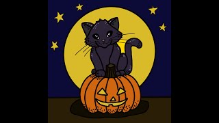 Cheeky Halloween Cat Coloring Page Speed Drawing Cheeky Halloween Cat Coloring Page Speed Drawing