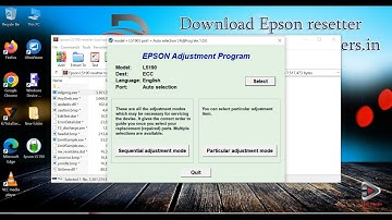 Download Epson L5190 Resetter Tool [New Version] | Step-by-Step Guide to Reset Epson L5190 Printer
