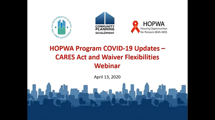 HOPWA Program COVID-19 Update: CARES Act and Waiver Flexibilities