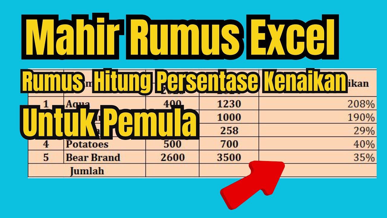Tutorial Cara Menghitung Persentase Kenaikan Penjualan Di Excel - YouTube