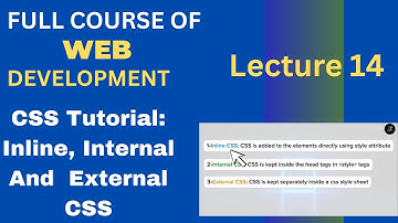CSS Tutorial: Inline, Internal & External CSS | Three ways to use CSS | Web Development Lecture #14