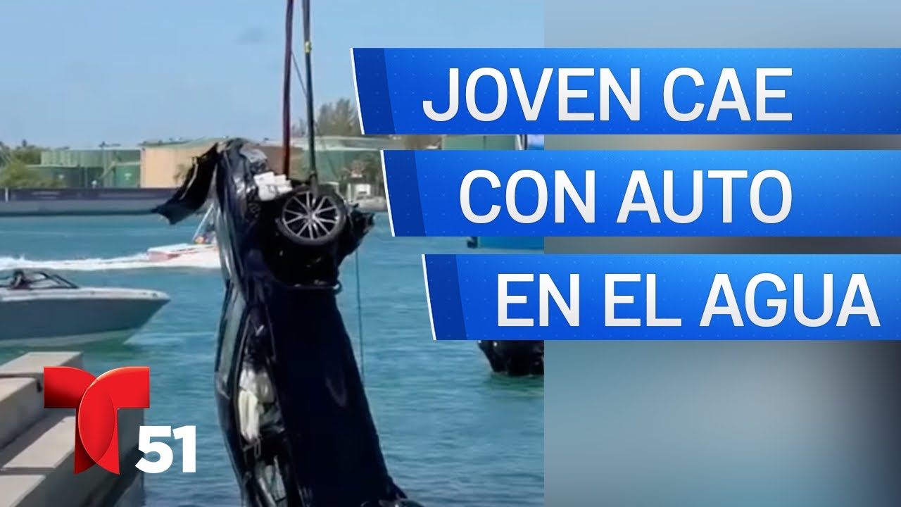 Joven al parecer ebrio pierde el control de su auto y cae al agua en ...