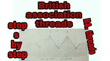 How to draw British association threads {BA} threads.  Iti engineering drawing